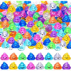100 Pcs Unicorn Poop Toys Bulk Unicorn Party Favors Mini Glitter Expressions Fake Poop Toys Shimmering Rainbow Party Supplies for Prank Hide Seek Goodie Bags Vending Machine