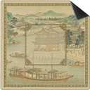 Retro Chinoiserie Mahjong Mat 31.5 x 31.5 in, Vintage Oriental Non-Slip Noise Reduction Mahjong Table Cover Accessories and Supplies for Dominoes Poker Card Board and Tile Games Gifts