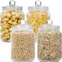 Glass Jars with Airtight Lid Set of 4, Food Jars 34 oz, Pickle Jars, Canning Jars, Glass Containers, Suitable for Kitchen, Pickles, Flour, Grains, Pasta, Sugar, Herbs, Coffee