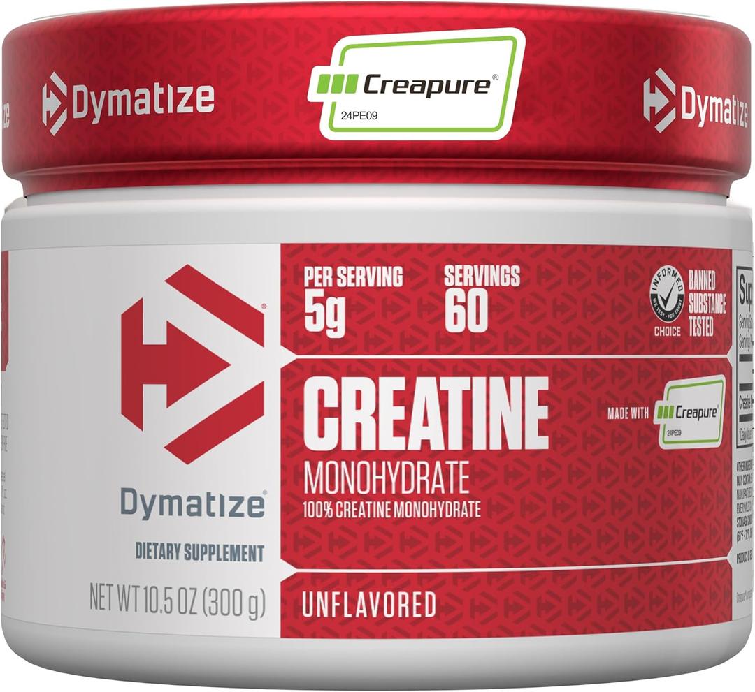 Dymatize 100% Creatine Monohydrate with CREAPURE, 5g Per Serving, 60 Servings (300g), Creatine for Women and Men, Gluten Free