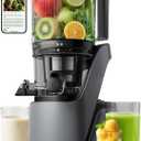 Canoly C16 Cold Press Juicer, 6" Large Wide Feed Chute, With 3-IN-1 Strainers (Juice & Nut Milk & Sorbet), AC Brushless Motor, and a Self Precut System, Juicer Machines with BPA-Free (Space Gray)