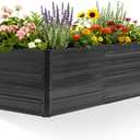 DUMOS Galvanized Metal Raised Garden Bed Outdoor, Dark Gray, 6x3x2ft | Planter Box for Deep-Rooted Vegetables Flowers Herbs, Planter Raised Bed for Patio Balcony Backyard, Open Bottom, Rectangular