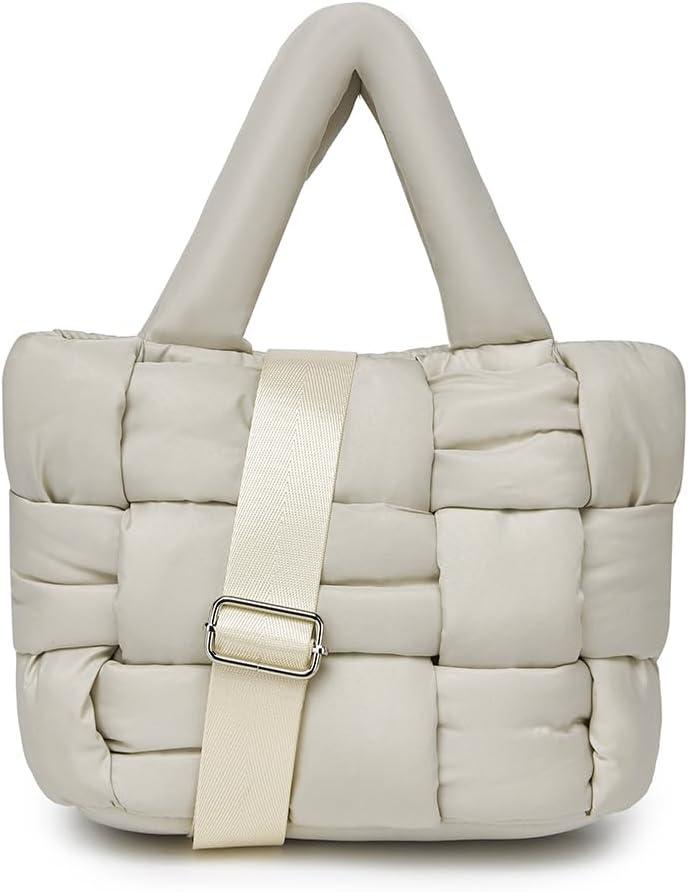 Tote Bag for Women, Lightweight Puffy Tote Bag with Compartments Shoulder Bag Handbag for Travel, Work, Gym