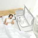 SISTINE Co Sleeper for Baby in Bed,3 in 1 Crib Side Bed Guard,Cosleeping Baby,Crib Sleeping Together,Infant/Baby Boy/Girl,Gray