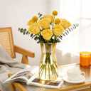 Der Rose 8 inch Amber Glass Vase Brown Vase for Centerpiece Table Decorations Home Desk Wedding Decor