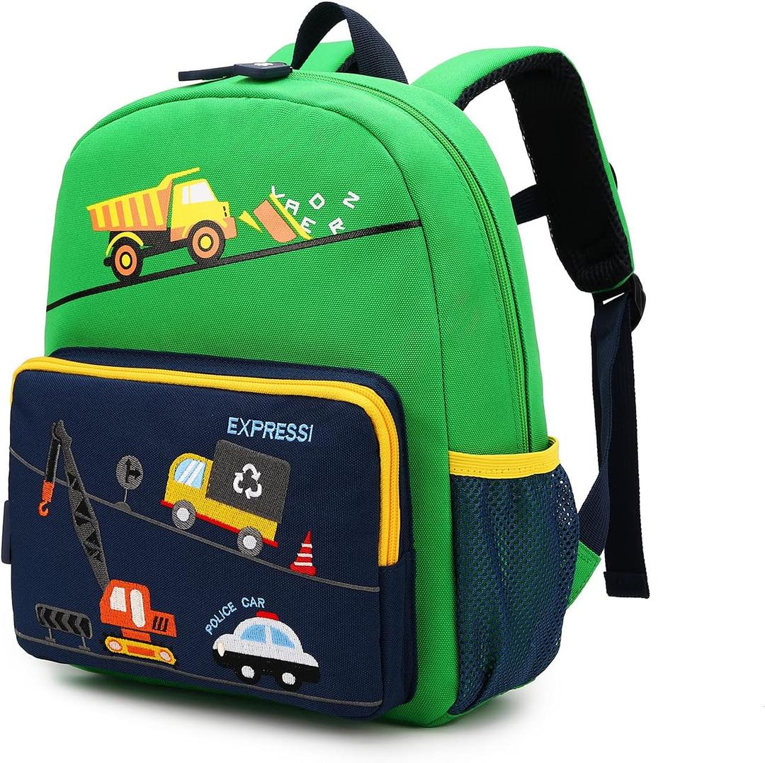 willikiva Car Dinosaur Kids Toddler Backpack for Boys and Girls Children Waterproof Preschool Bag(Green Bus)