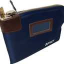 Waterproof Cash Bag with Lock and 2 Keys, 11 x 8.6 Inches, Canvas Documents Bag, Money Bank Deposit Bag with Zipper, Durable Leatherette Money Cash Coin Check Wallet Pouch for Men & Women (Blue)