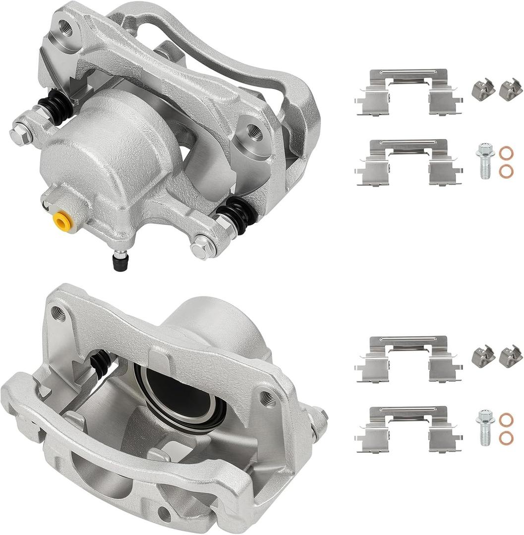 Front Disc Brake Caliper Assembly w/Bracket Fit for 2005-2006 Toyota Camry 3.0L 3.3L, 2004-2010 Sienna 2.4L 3.3L 3.5L, 2005-2007 3.5L, 2004-2008 Solara 2.4L 3.3L, Replaces 19-B2714 19-B2715