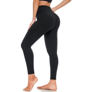 High Waisted Leggings for Women-Womens Black Seamless Workout Leggings Running Tummy Control Yoga Pants (Small-Medium, 1a-1 Pack Black)