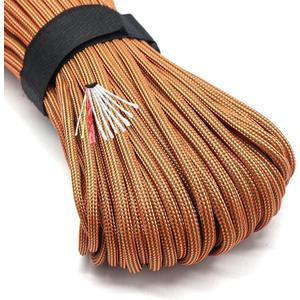 Survival Paracord Parachute Fire Cord Survival Ropes Red Tinder Cord PE Fishing Line Cotton Thread 7 Strands Outdoor 20, 25, 100 Feet