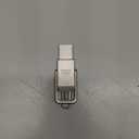 Amazon Basics 128GB USB Flash Drive, Thumb Drive Memory Stick with USB C and USB A Dual Ports, Champagne Silver