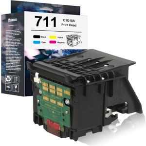 711 Printhead Kit High Yield C1Q10A Pinter Head Compatible with 711 PinterHead (with Chip Upgraded) Replacement for T120 T125 T130 T520 T525 T530 T100 Large Format Plotter Printer