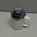 ALOUFEA 12oz Insulated Coffee Mug Cup with Handle, Stainless Steel Travel Coffee Mug with Flip Lid, Double Wall Vacuum Coffee Tumbler, Cream