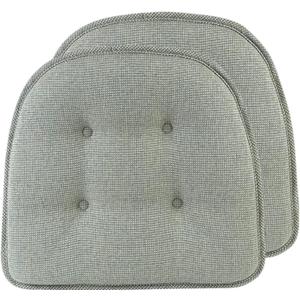 Non-Slip Chair Cushions, Assembled in USA, U-Shaped Skid-Proof Seat Pads for Dining Room, Kitchen, Office, 15"x16", 2 Pack
