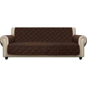 CHHKON Sofa Cover 100% Waterproof Non-Slip Quilted Furniture Protector Sofa Slipcover for Children, Pets for Leather Couch (Chocolate, 78")