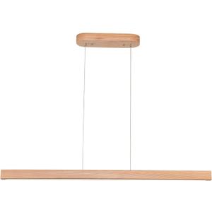 39" Wood Linear Pendant Light Fixture Modern LED Pendant Lights Led Dimmable Chandelier with Remote Control Ceiling Hanging Lights Pool Table Lights for Dining Room Kitchen Island Lights Natural