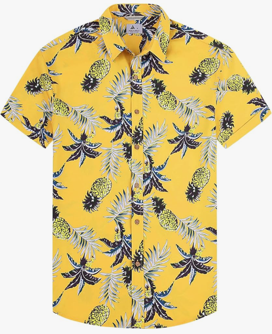 Men's Hawaiian Shirt Short Sleeve Button Down Tropical Summer Beach Casual Shirts XL