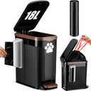 Patelai Dog Poop Trash Can Outside 4.5Gal/18L Large Dog Waste Trash Can with Lid Waste Container with Garbage Dispenser and Bag for Fence Backyard Counter Top Outdoor