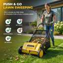 Push Lawn Sweeper 21" Walk Behind Leaf Collector for Lawn and Yard with 103L Hopper Bag Adjustable Height Grass & Leaf Picker for Lawn Cleanup