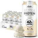Slate Milk - Ultra Protein Shake - Vanilla - 42g Protein, 1g Sugar, 180 Calories, 1g Net Carbs - Lactose Free, No Added Sugar - Made with Ultra Filtered Milk - Breakfast Boost, Post Workout - 15 fl oz, 12 Cans (BB 10 SEP 2026)
