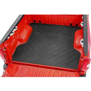 Rough Country Rubber Bed Mat for Chevy Silverado & GMC Sierra 1500 (2019-2025) - Fits 5'10" Bed, Non-Slip, Tear-Resistant Truck Bed Protection