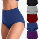 K-CHEONY Women's Underwear High Waisted Cotton Briefs Breathable Full Coverage Panties Multipack Regular and Plus , Size M