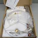 62" Walnut Gold Floor Lamp for Living Room, 1200LM 3-Way Dimmable Mid Century Modern Floor Lamp for Bedroom Office, Wood Vintage Standing Lamp Linen Shade, LED Bulb Included