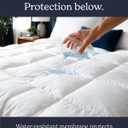 Cal King Mattress Pad Protector - 100% Viscose Derived from Bamboo - White, California King