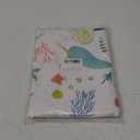 Cheerland Mermaid Tablecloth with Sea Animals for Under The Sea Ocean Girls Birthday Baby Shower Party Table Cover Corals Pastel Cute Fish Turtle Party Supplies and Decoration