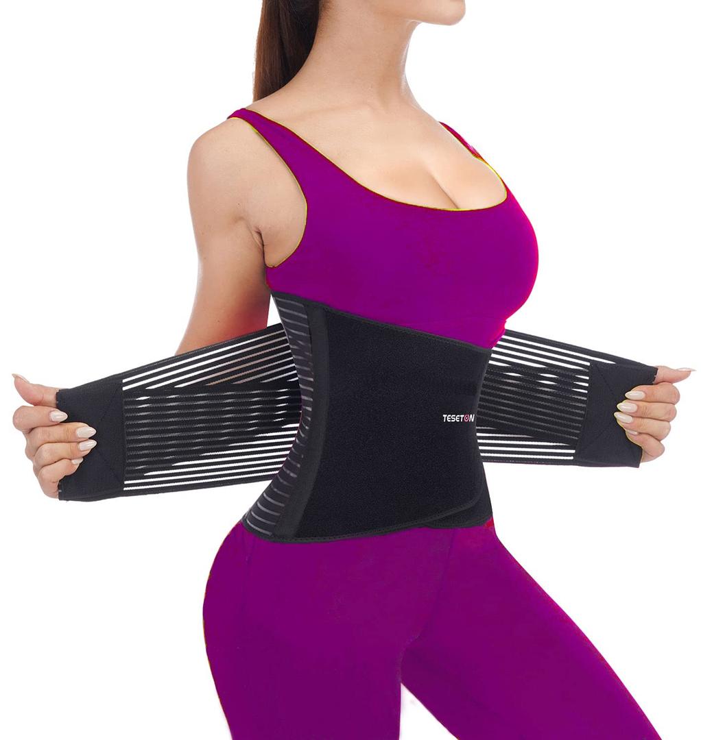 TESETON Back Brace for Men and Women, Back Support Belt Relief Lower Back Pain Herniated Disc, Sciatica, Scoliosis, Breathable Mesh, Lumbar Support Belt with 8 reinforced Bones 02 Black-M
