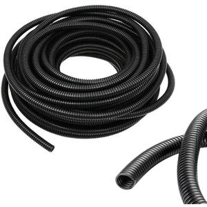 1/4 Inch Wire Loom Split Tubing - 50ft Cord Protector Electric Wires Covers, Automotive Wire Flexible Conduit, Plastic Wire Cover