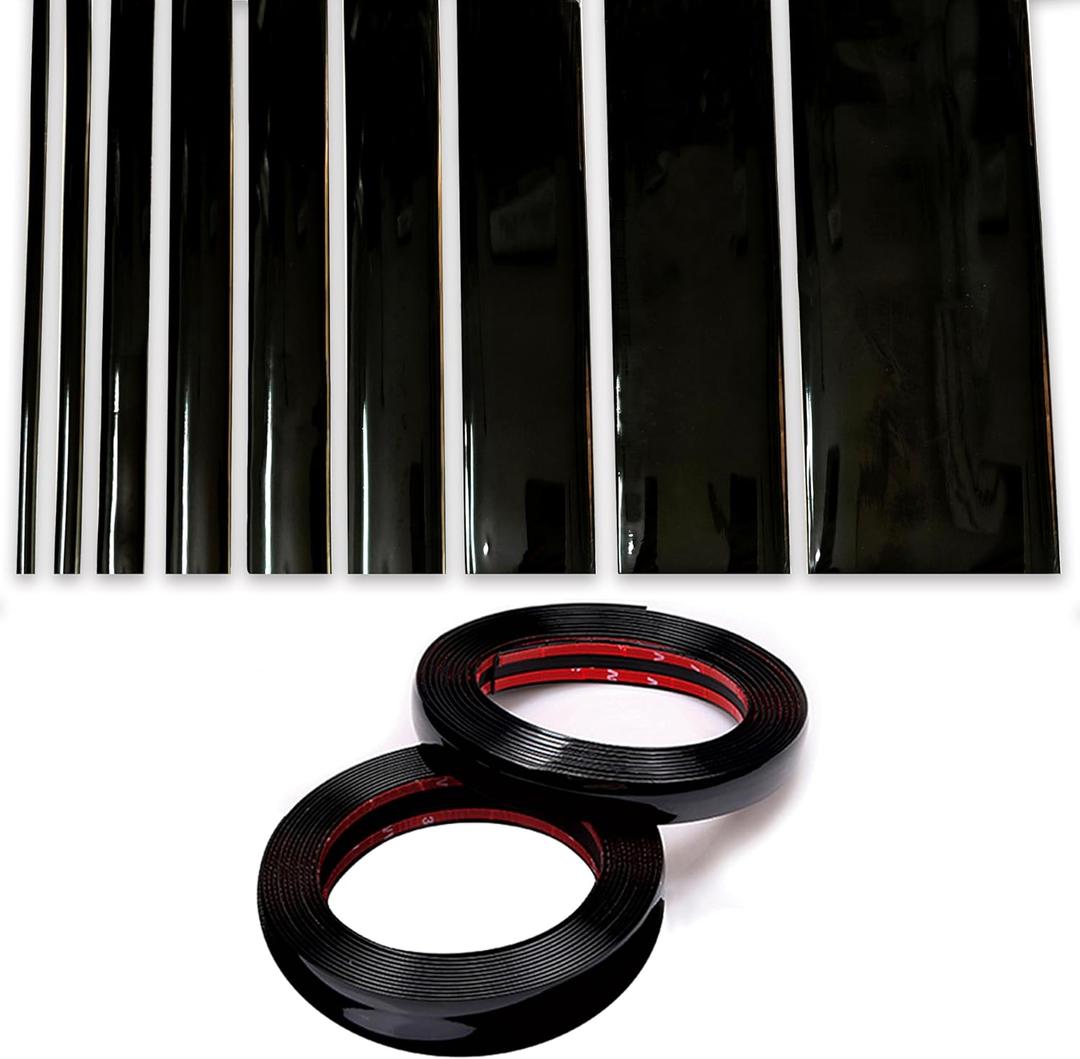 NANSH 16Ft Glossy Black Extra Thick Auto Molding Trim Universal Bumper Window Door Body Side Decorative Strip Scratch-Proof (Width: 3/4inch [20mm])