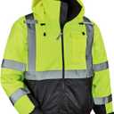 Ergodyne Hi Vis Bomber Safety Jacket (Large, Lime)