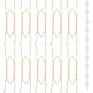 Bilillo 10 Pack Plate Hangers for the Wall, Suitable for 10-14 inch Art Plate, Invisible Heavy Duty Wire Plate Holder with Wall Hooks, Plate Hangers for Displaying Plates, Platter, Dish