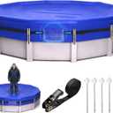 QH.HOME Winter Pool Cover 24ft Round Above Ground 2026 Heavy Duty 5.5oz/yd2