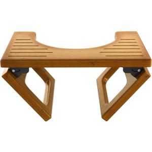 AmazerBath 8.5 Inches Bamboo Toilet Stool Squat for Adult, Foldable Squatting Potty Stool for Bathroom, 0.79" Thickness Poop Stool with Non-Slip Strip, No Assembly Required, Dark Wood Color