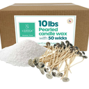 Snow Pearled Candle with Wicks | Sand Candle Wax kit | Candle Sand with Wicks Included | Unscented Powder Candles for Candle Making, Weddings, and Parties