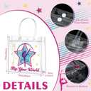 Aliceset 20 Pcs Gymnastics Clear Favor Bags With Handles Gymnastics Birthday Party Decorations Gymnast Gifts Bags for Team Coach Goodie Snack Candy, 8x8x3.15 inches