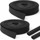 Heavy-Duty Hydraulic Hose Protector and Welding Sleeves, 2-Pack Nylon Cable Wrap, 33 ft Length, Black Protective Sheath for Torch, Cords, and Tubing