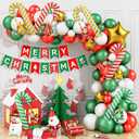 6Pcs Christmas Candy Cane Foil Balloons, Gold Green and Red Christmas Party Decorations, Holiday Celebration Supplies, Suitable for Home, Office, and Children's Christma Parties
