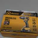 20V Brushless Cordless Drill/Driver, Compact Power Drill Set, Yellow Rechargeable Lithium-Ion Drill Kit, including 2.0Ah Battery, Charger and 3/8-inch Keyless Chuck