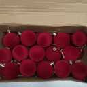 Menkxi 30 Pcs Christmas Velvet Balls 1.97 Flocked Christmas Hanging Ornaments Handmade Velvet Balls Xmas Tree Ornaments Xmas Tree Bulbs for Wedding Anniversary Party (Red)