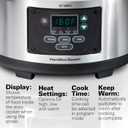 Hamilton Beach Portable 6 Quart Set & Forget Digital Programmable Slow Cooker with Lid Lock, Temperature Probe, Dishwasher Safe Crock & Lid, Stainless Steel (33969A)
