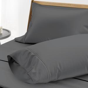 THREAD SPREAD 100% Egyptian Cotton Pillow Cases King - 1000 Thread Count Pillow Cases King Size Set of 2, Cooling & Breathable Extra Long Staple Sateen Weave Cotton Pillow Covers for Bed - Dark Grey