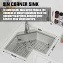 30 In Corner Kitchen Sink Workstation-Stainless Steel Drop In Stylish&Modern Topmount Workstation Sink With Cutting Board, Bottom Grid,Silicon Mat,Colander Nice Solution For Small Kitchen Corner