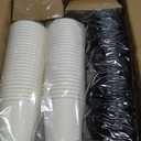 SNH Packing 100 Pack 12 oz Single Wall Disposable Coffee Cups with Lids and Sleeves Leak-Proof Hot Beverage Cups, Eco-Friendly To Go Paper Cups, Sturdy, Insulated, Compostable White Coffee Cups