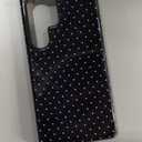 ilikediy for Samsung Galaxy S25 Ultra Case,HL2 Polka Dot Black Hybrid 2 Layer Hard Shell Silicone Protective Pattern Design Case