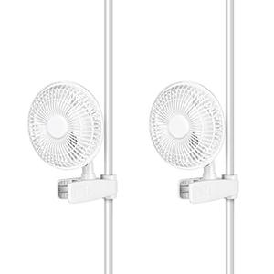 HealSmart Clip Fan, 6-Inch Grow Tent, Monkey Fan, Wall Mount With Adjustable 90 Angles, 15W, 2-Speeds Control, 2 Pack
