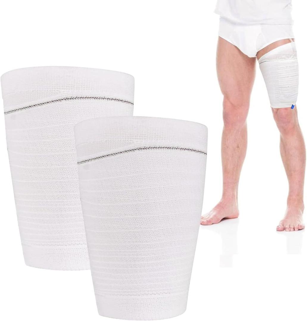 Catheter Leg Bag Holder 2 Count Fabric Catheter Sleeves Urine Leg Bag Holder - Urinary Drainage Bag Stay in Place Urine Bags for Legs Foley Catheter Bag Holder Strap for Men or Women Wheelchairs (Large)