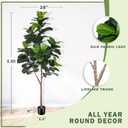 LYERSE Artificial Fiddle Leaf Fig Tree - 6.5ft Faux Ficus Lyrata Plant with 108 Fiddle Leaves Fake Fig Silk Tree in Pot Artificial Tree for Indoor Outdoor Home Office Perfect Housewarming